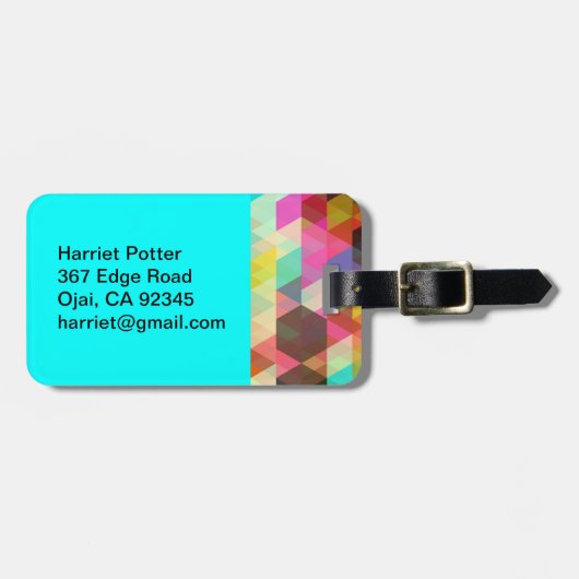 Fine Abstract Cool Cute Girly Retro Mode Bagagelabel (Voorkant horizontaal)