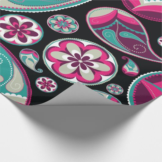 Fine Abstract Cool Cute Girly Retro Mode Cadeaupapier (Hoek)