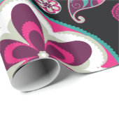 Fine Abstract Cool Cute Girly Retro Mode Cadeaupapier (Rol Hoek)