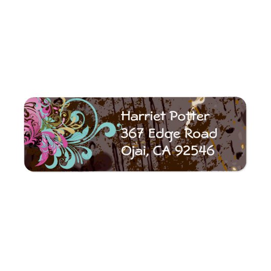 Fine Abstract Cool Cute Girly Retro Mode Etiket (Voorkant)