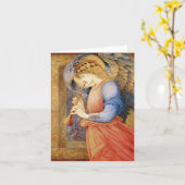 Fine Art Angel met fluittoon Kaart (Gele Bloem)
