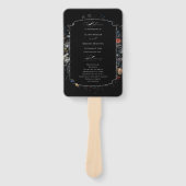 Fine Art Black Floral Kalligrafie Programma Handwaaier (Voorkant)