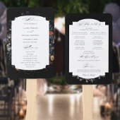 Fine Art Black Floral Kalligrafie Programma Handwaaier