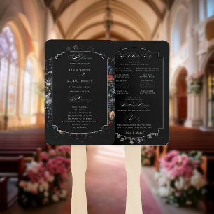 Fine Art Black Floral Kalligrafie Programma Handwaaier