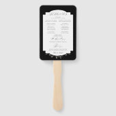 Fine Art Black Floral Kalligrafie Programma Handwaaier (Achterkant)