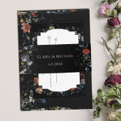 Fine Art Black Floral Uitnodigingen Wikkel