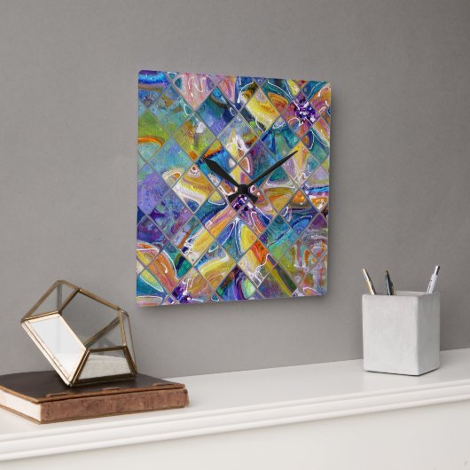 Fine Art Bloemen Mozaïek Klok (Kantoor)