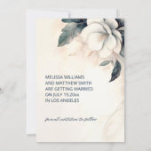 Fine Art Blue Ivory Flower Save The Date (Achterkant)