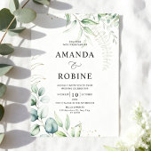 Fine Art Botanical Wedding Invitation Kaart