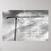 Fine Art Bouw Kraan Foto 2026 Kalender Poster (Voorkant)