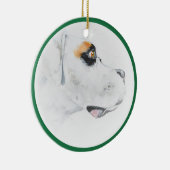Fine Art Boxer Dog Merry-kerstdecoratie Keramisch Ornament (Rechts)