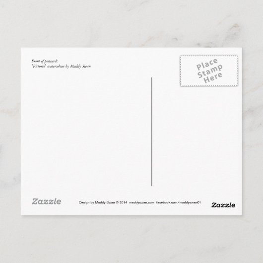 Fine Art Briefkaart - "Afbeeldingen", waterverf (Achterkant)