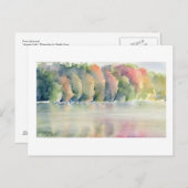 Fine Art Briefkaart - Autumn Lake, waterverf (Voorkant / Achterkant)