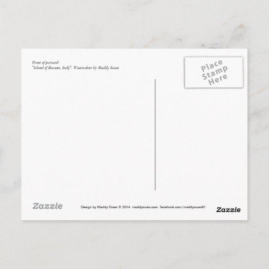 Fine Art Briefkaart - Buraneiland (Achterkant)