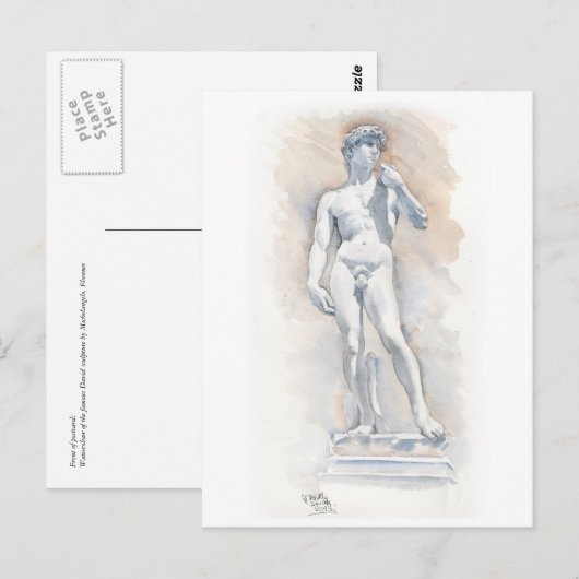 Fine Art Briefkaart - David sculpture van Michelan (Voorkant / Achterkant)