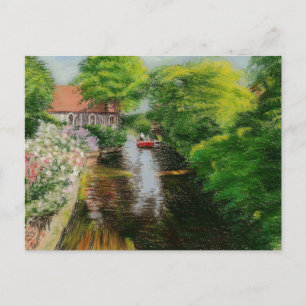 Fine Art Briefkaart - Stour River Canterbury, past