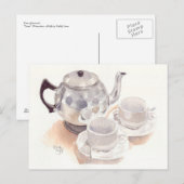 Fine Art Briefkaart - Tea Set, waterverf (Voorkant / Achterkant)