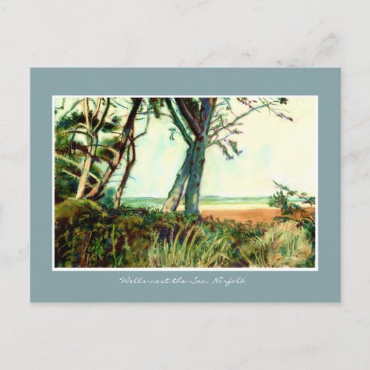 Fine Art Briefkaart - Wells Beach, Norfolk (Voorkant)