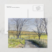 Fine Art Briefkaart - Winter in Kent, waterverf (Voorkant / Achterkant)