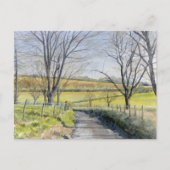Fine Art Briefkaart - Winter in Kent, waterverf (Voorkant)