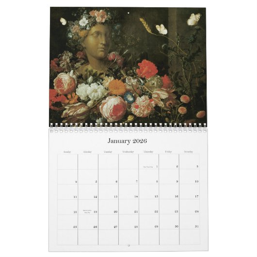 Fine Art Calendar Floral Paintings Kalender (Jan 2026)