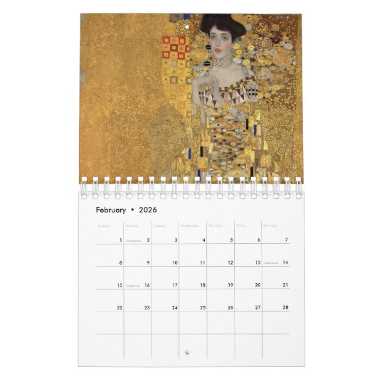 FINE ART CALENDAR : GUSTAV KLIMT : PIJNEN KALENDER (Feb 2026)