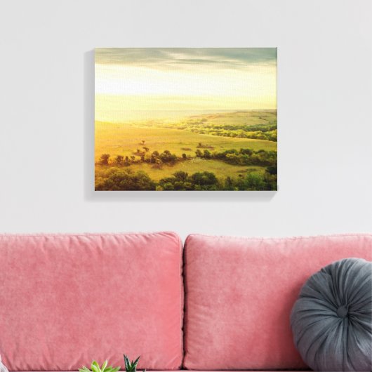Fine Art Canvas Print - Kansas Flint Hills (Insitu (Woonkamer))