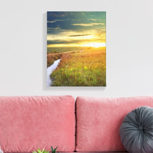 Fine Art Canvas Print - Konza Prairie (Insitu (Woonkamer))