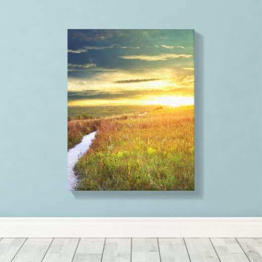 Fine Art Canvas Print - Konza Prairie (Insitu (Houten vloer))