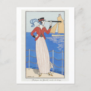 Fine Art Costume de Yacht No.164 van Barbier Briefkaart