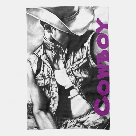 Fine Art Cowboy Kitchen Towels - maker "RjF".xx. Theedoek (Verticaal)
