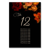 Fine Art Dark Moody Floral Wedding  Seating Chart Kaart (Achterkant)