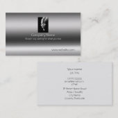 Fine Art Dartmoor Pony Portret op metallic-effect Visitekaartje (Voorkant / Achterkant)