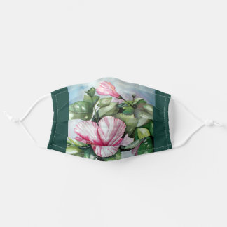 Fine Art Face Mask-Hibiscus Waterverf Stoffen Mondkapje