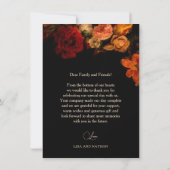 Fine Art Floral Dark Romantic Wedding Bedankkaart (Achterkant)