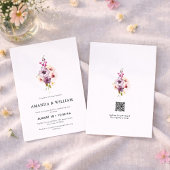 Fine Art Floral Wedding Invitation Template Kaart