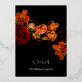 Fine Art Flowers Dark Wedding Folie Uitnodiging (Achterkant)