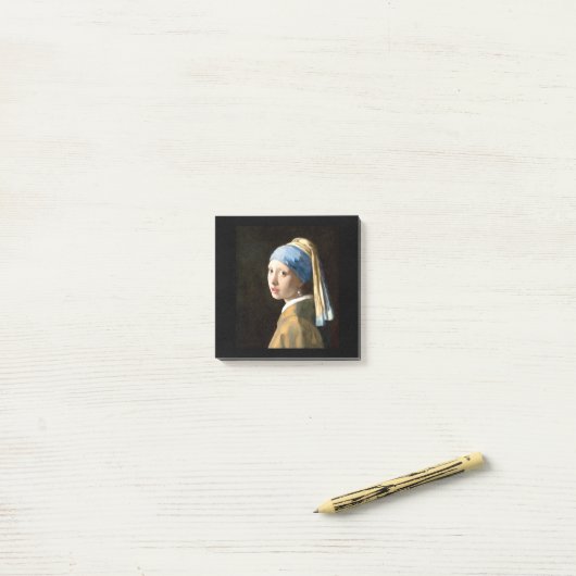 Fine Art Girl met een parel die Vermeer verdient Post-it® Notes (Op bureau)