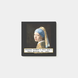 Fine Art Girl met een parel die Vermeer verdient Post-it® Notes