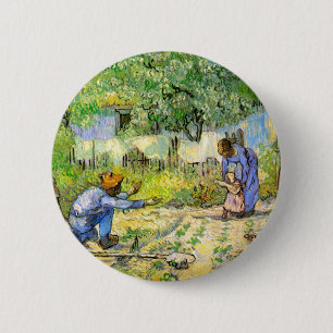 Fine Art. het eerste van Stappen (na Gierst) Van Ronde Button 5,7 Cm
