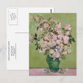 Fine Art. het roze van Rozen (F682) Van Gogh Briefkaart (Voorkant / Achterkant)