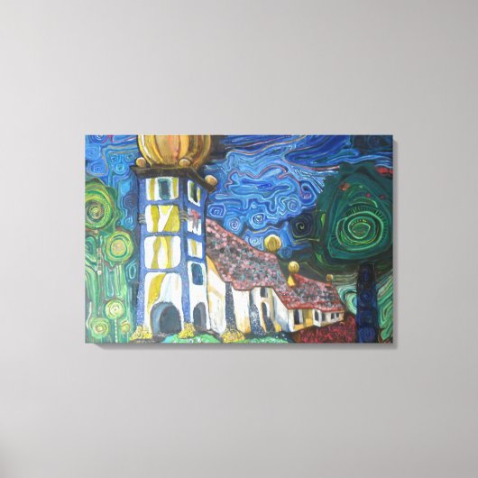 Fine art inspired by Hundertwasser Canvas Afdruk (Voorkant)