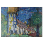 Fine art inspired by Hundertwasser Snijplank (Voorkant)
