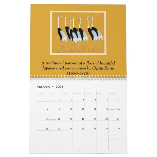 Fine Art Japans Woodblock Print Kalender (Feb 2026)