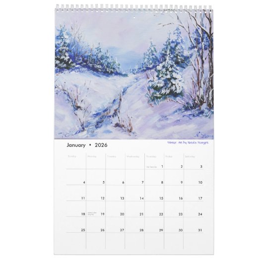 Fine Art kalender 2025 seizoenen (Jan 2026)