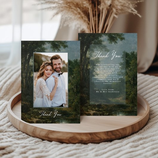 Fine Art Landscape Romantic Wedding Thank You Bedankkaart