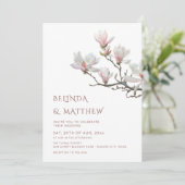 Fine Art Magnolia Casual Wedding Kaart (Staand voorkant)