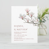 Fine Art Magnolia Casual Wedding Kaart (Staand voorkant)