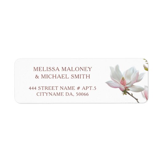 Fine Art Magnolia Flowers |  Wedding Etiket (Voorkant)