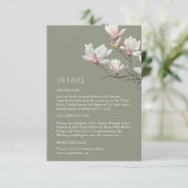 Fine Art Magnolia Wedding Enclosure Card Informatiekaartje (Staand voorkant)